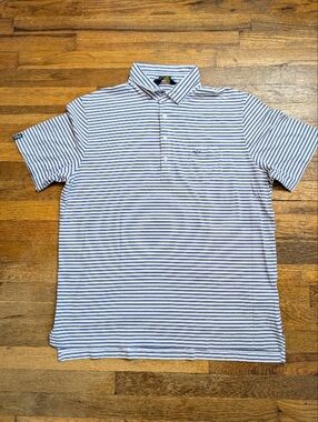 Polo Golf By Ralph Lauren Mens Polo Stretch Lisle Sz XL Lavender Stripped